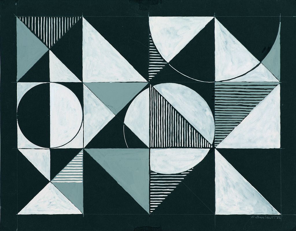 Komposition mit zwölf Quadraten, 1962, gouache, 35x45 cm. Collection Marli Hoppe-Ritter, photo: Gerhard Sauer